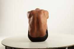 Underwear Man Black Sitting poses - simple Muscular Bald Sitting poses - ALL Academic